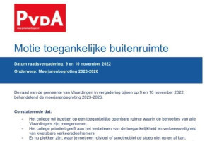 PvdA-Motie Toegankelijke Buitenruimte wordt UITGEVOERD